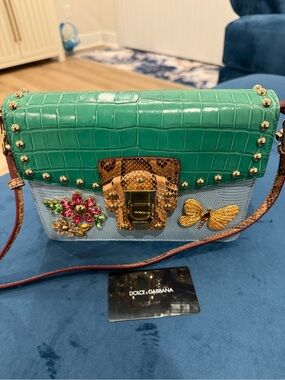 Dolce & Gabbana Exotic Jeweled Lucia Crossbody
